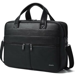 NEW - Leather Messenger Bag for Men&Women 16 inch Laptop Bag,Water-Resistant